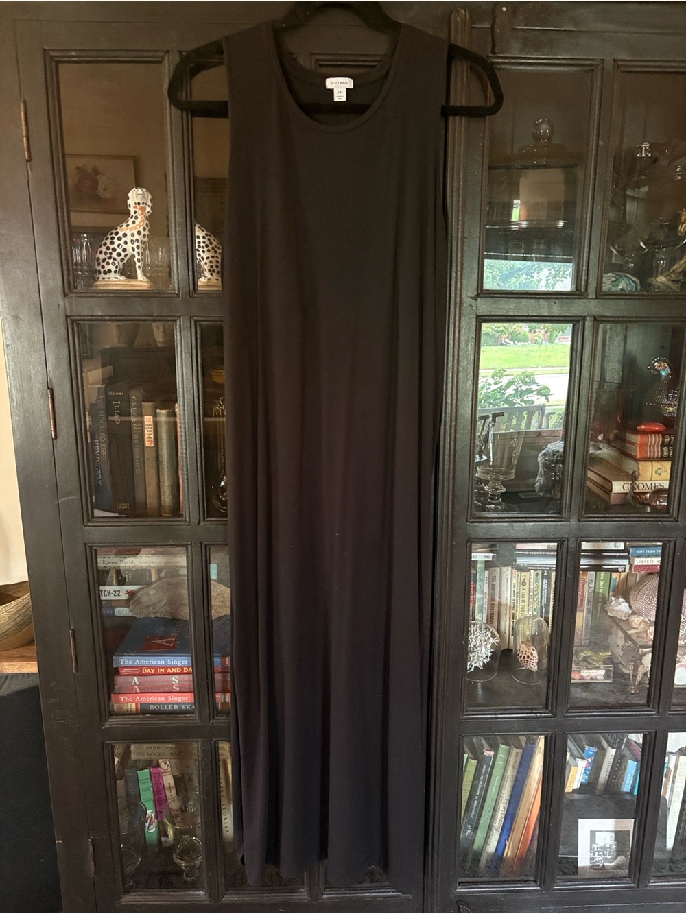 Cuyana drape back Pima dress black large